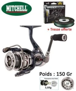 Moulinet Leurre / Spinning Mitchell MX9 25 FD + Tresse Spiderwire Verte 150m Offerte